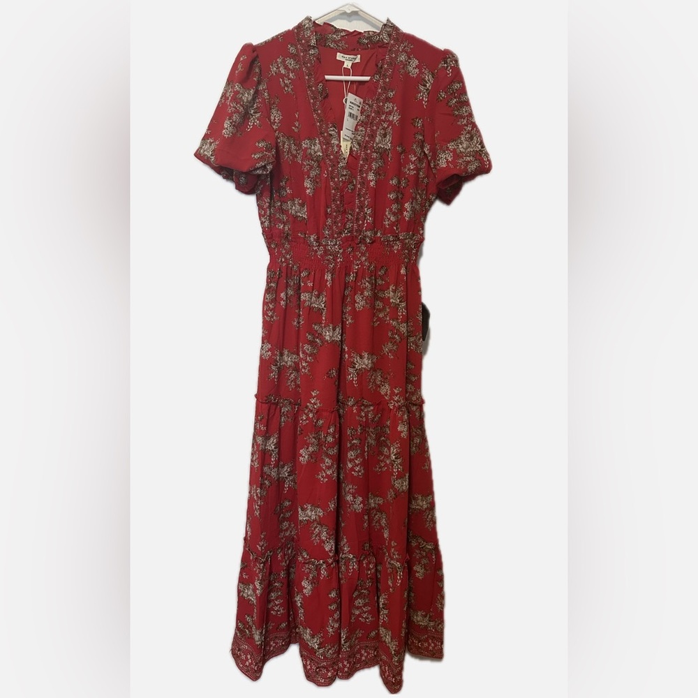 Max Studio Red Floral Maxi Dress